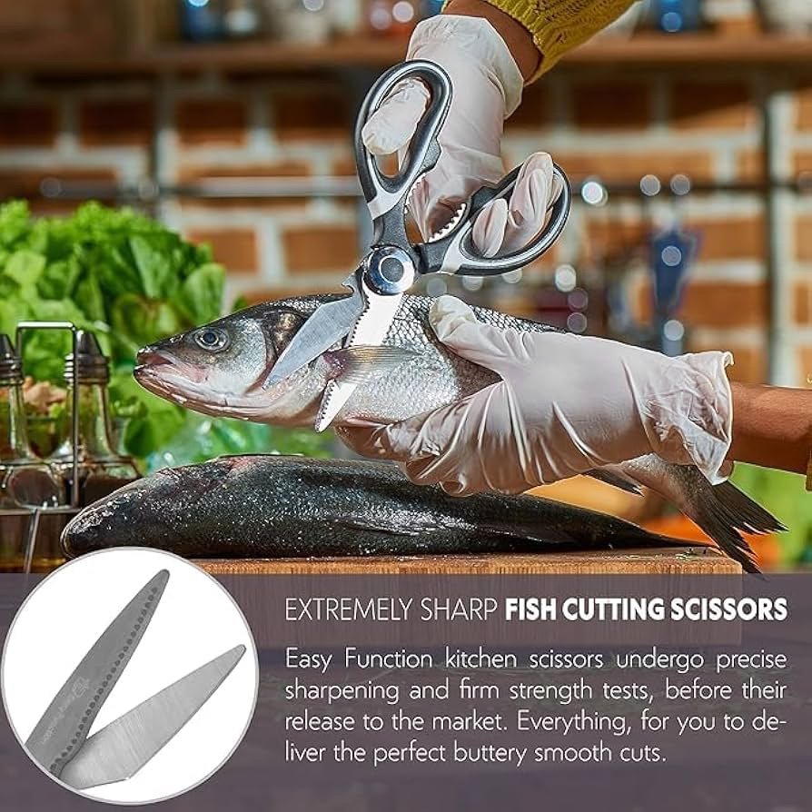 مقص سمك وفراخ بجراب ستانلس ستيل - الصورة 6