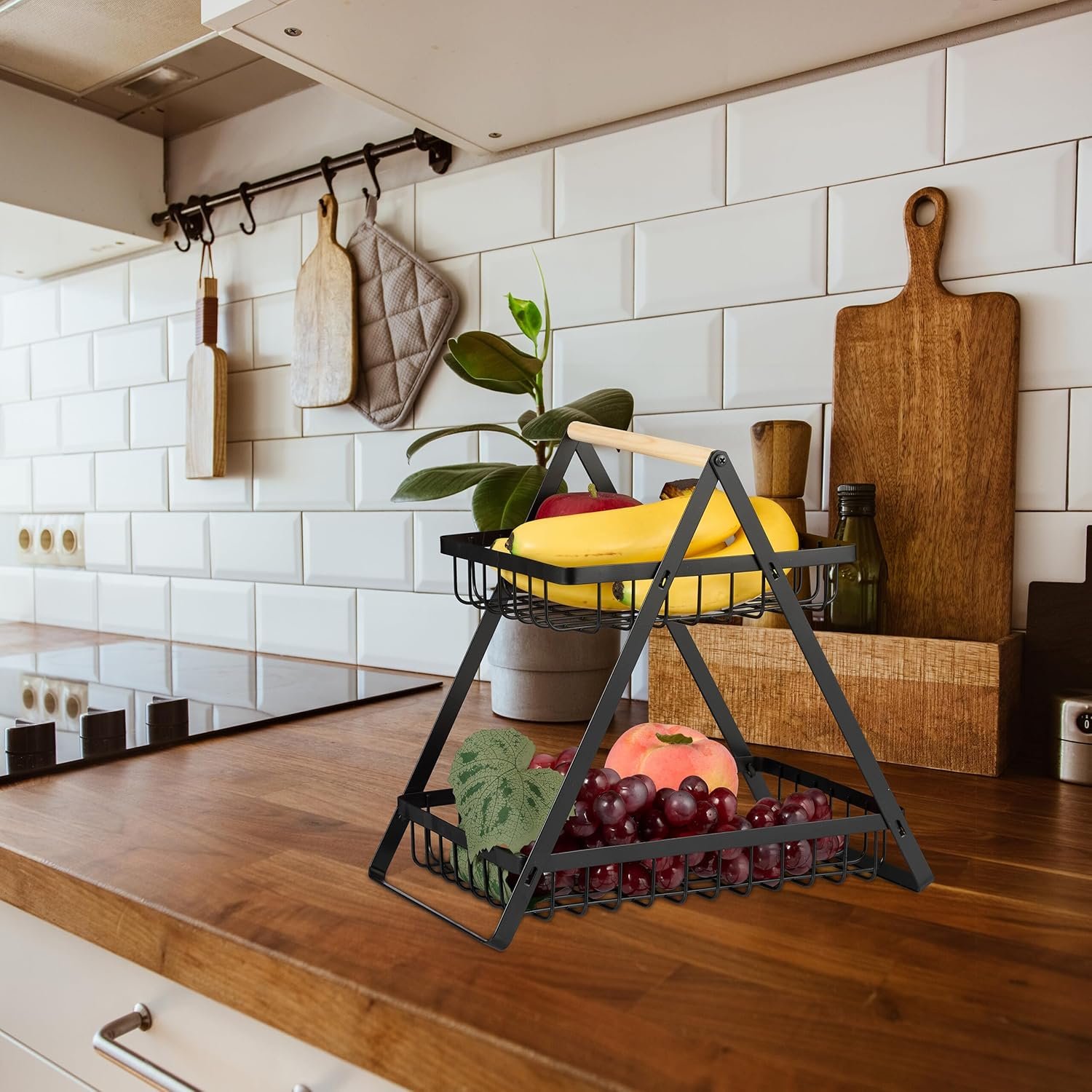 حامل فواكه وخضار معدني دورين بشكل هرمي محلي الصنع - الصورة 3