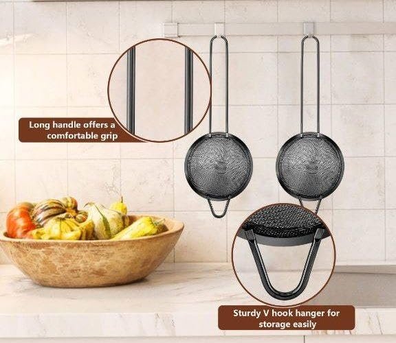 طقم مصافي شبكية من الفولاذ المقاوم للصدأ 3 قطع - الصورة 2