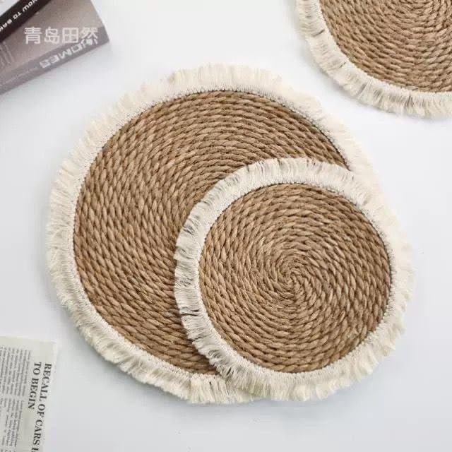 قطعة ديكور خوص منسوجة يدوياً - الصورة 3