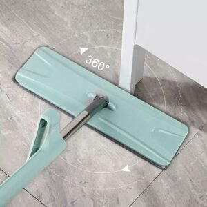 ممسحة أرضيات مسطحة بعصا معدنية