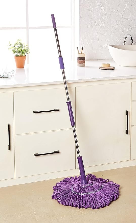 ممسحة أرضيات مع عصا معدنية قابلة للتعديل – 130 سم - الصورة 3