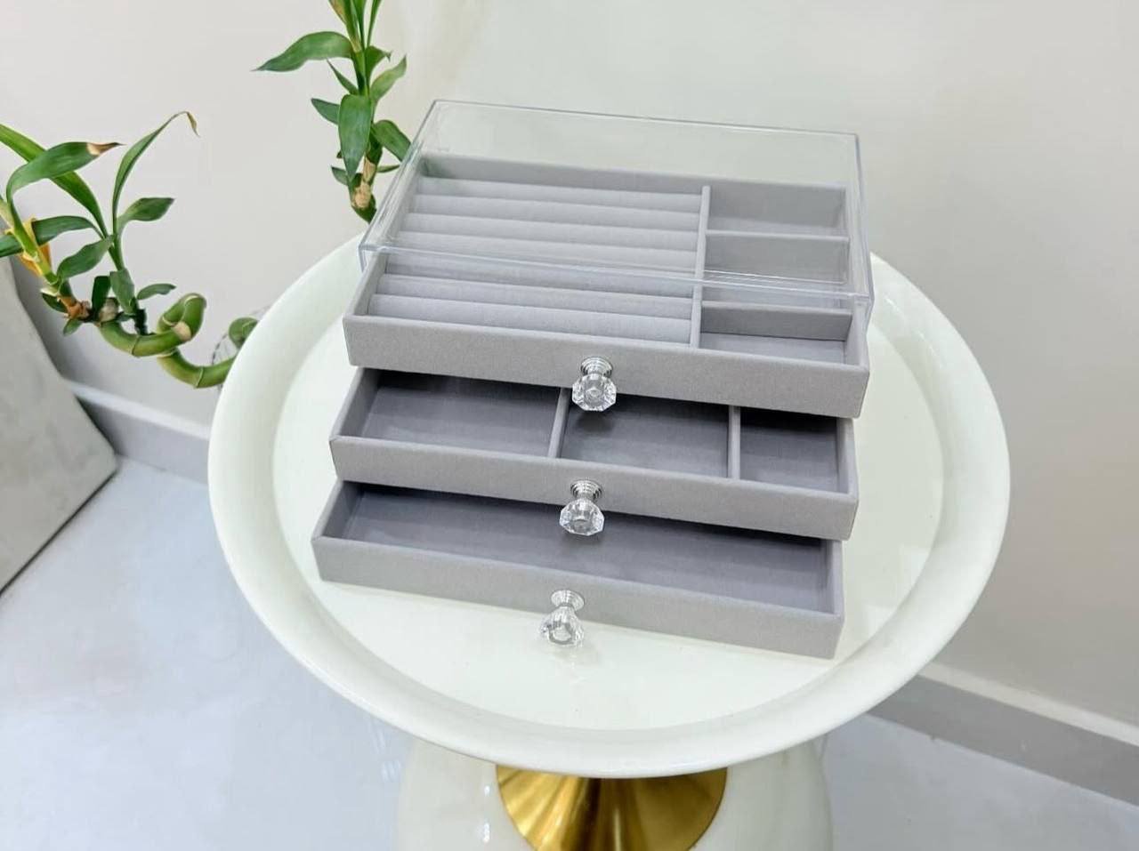 منظم الإكسسوارات الانيق الشفاف