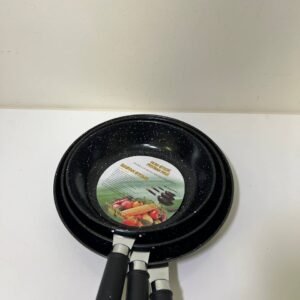 مقلاة جرانيت عميقة متعددة الأحجام بمقابض عازلة للحرارة