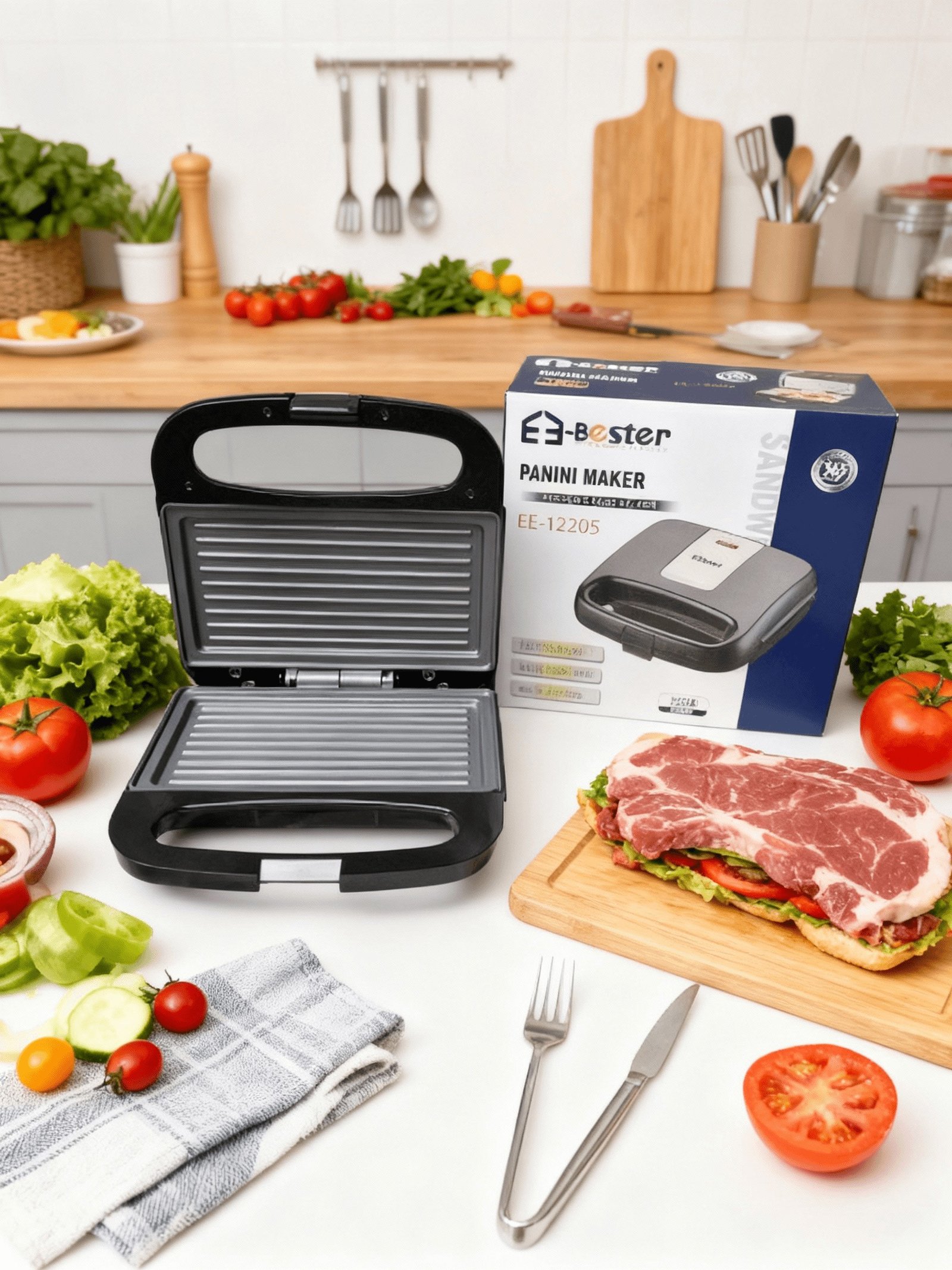 صانعة سندوتشات بانيني كهربائية –  Bester EE قدرة 750 واط - الصورة 4