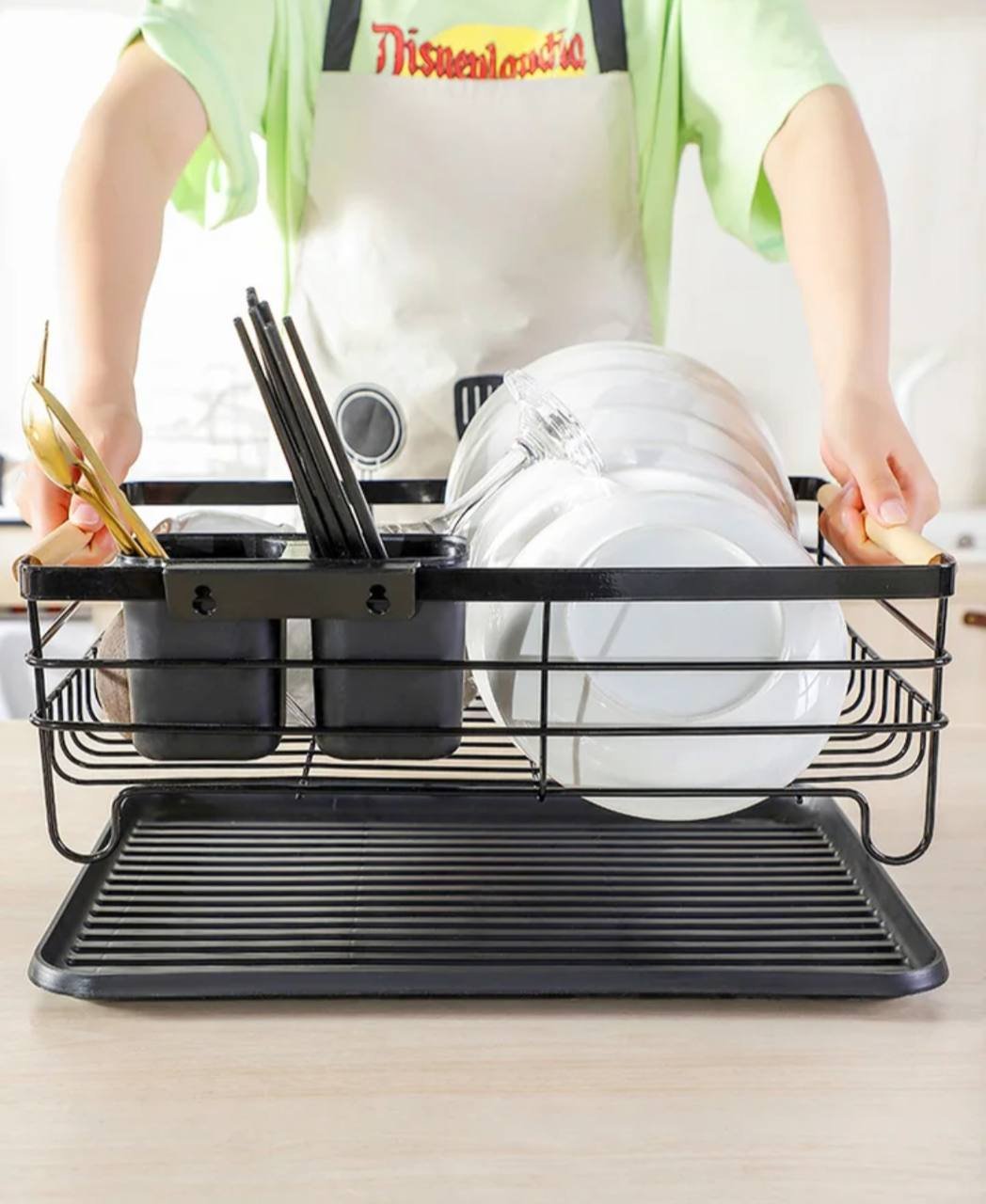 مطبقية معدنية أنيقة بمقابض خشبية - الصورة 2