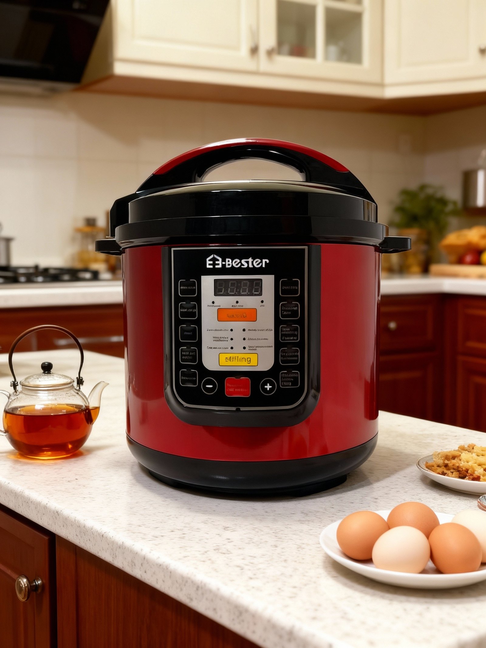 حلة ضغط كهربائية من Bester سعة 6.5 لتر وقوة 1200 واط