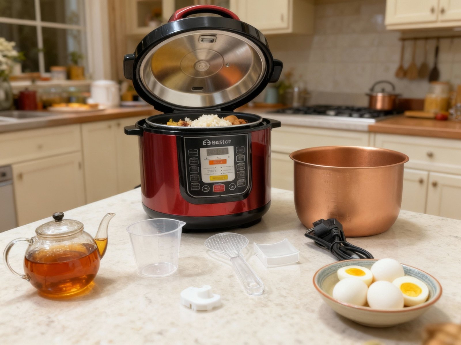 حلة ضغط كهربائية من Bester سعة 6.5 لتر وقوة 1200 واط - الصورة 3