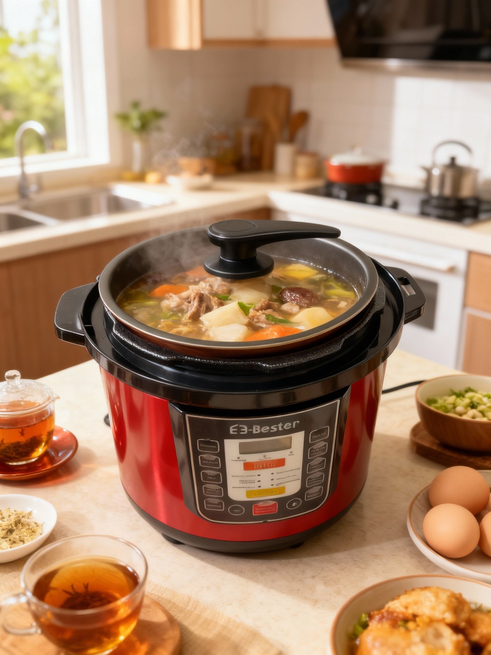 حلة ضغط كهربائية من Bester سعة 6.5 لتر وقوة 1200 واط - الصورة 5