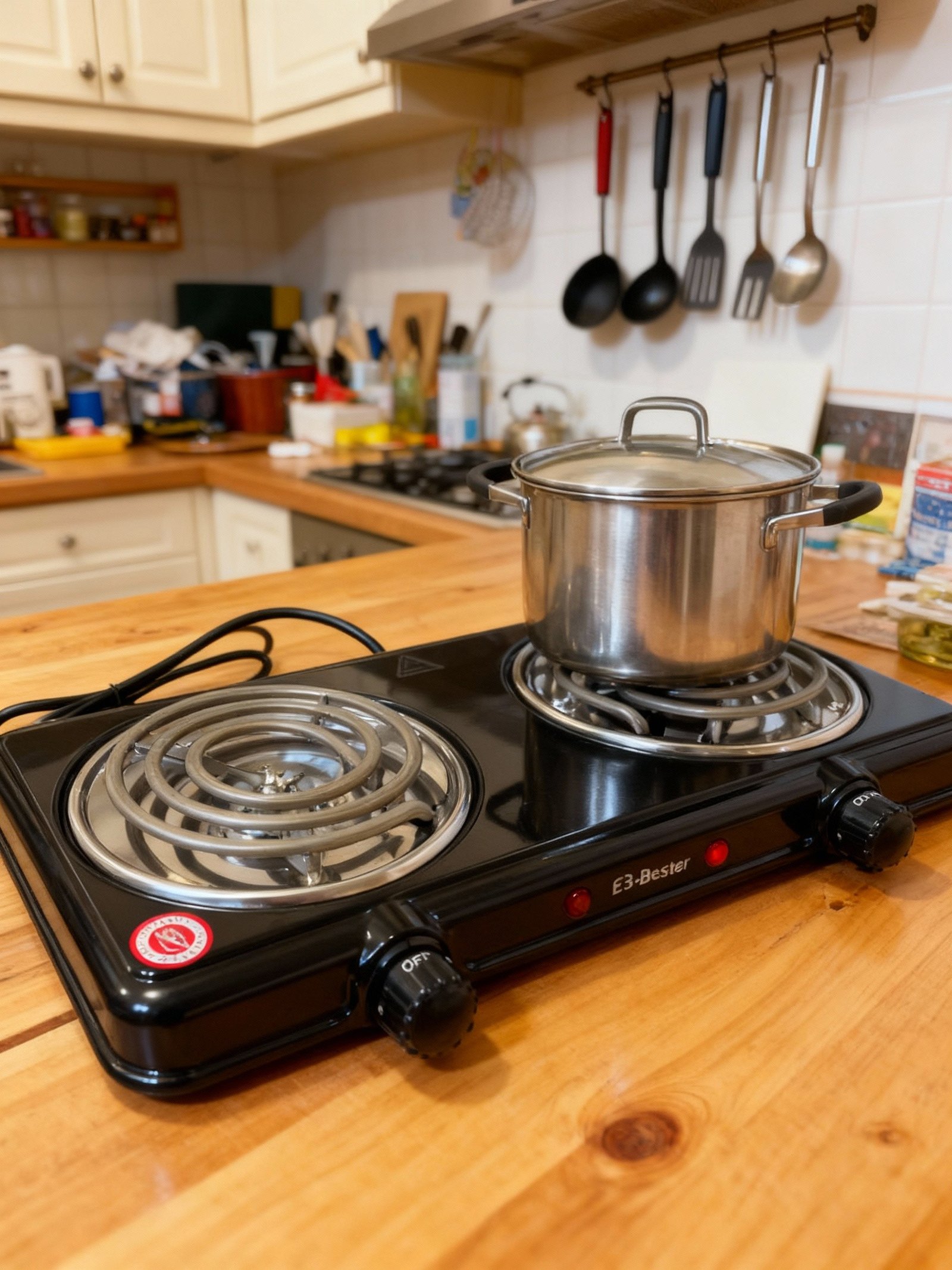 بوتاجاز كهربائي محمول 2 عين بقوة 2000 واط من Bester