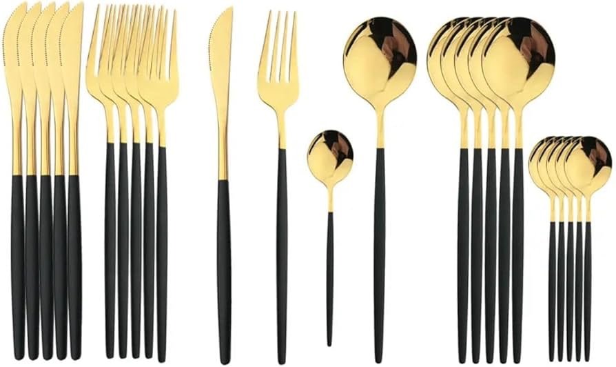 طقم معالق وشوك وسكاكين جولد 24 قطعة - الصورة 4