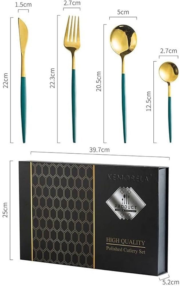 طقم معالق وشوك وسكاكين جولد 24 قطعة - الصورة 6