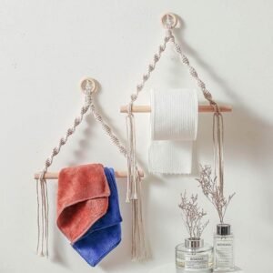 حامل مكرمية للفوط ومناديل مطبخ معلق