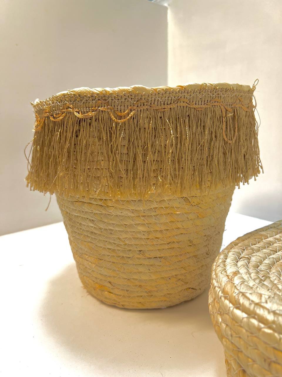 طقم حافظات للمناديل وسلة متعددة الاستخدامات من الخوص - الصورة 5