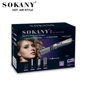 جهاز تصفيف الشعر 4 في 1 سوكاني (Sokany Hot Air Styler) - مجفف وفرشاة تجعيد وفرد أيوني 1000 واط