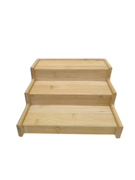 طقم برطمانات توابل زجاج 100مل بغطاء خشب طبيعي مع ستاند أنيق من البامبو - الصورة 2