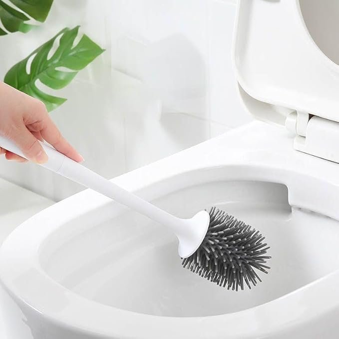 فرشاة تنظيف حمام سيليكون بمقبض طويل - الصورة 4