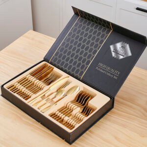 طقم معالق وشوك وسكاكين جولد 24 قطعة