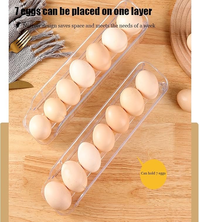 منظم بيض 3 أدوار شفاف بتصميم منزلق قابل للفصل - الصورة 4