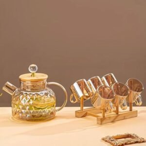 طقم شاي بيركس (براد + 6 مج + حامل مجات) فاميه عسليى