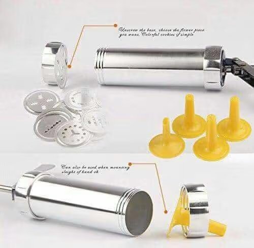 مسدس ضغط البسكويت والبتيفور والمعجنات استانليس ستيل - الصورة 9