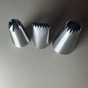 طقم اقماع تزيين الكحك استانليس ستيل 3 قطع اشكال مختلفة