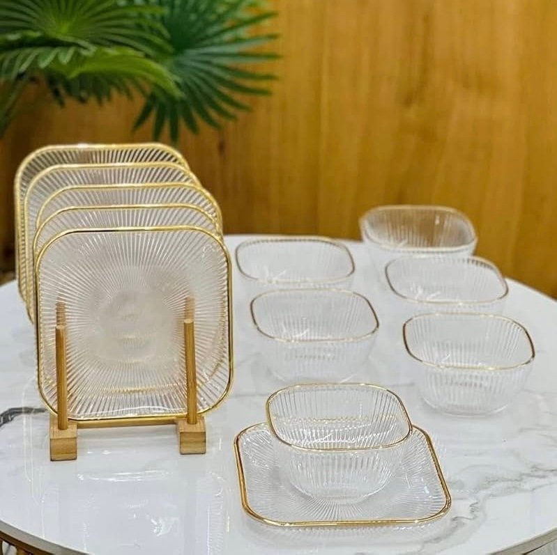 طقم خشاف كريستال فريم جولد ( المنتج المستورد ) - الصورة 5