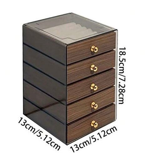 علبة تنظيم المجوهرات 5 درج شكل خشبي إسكندنافي - الصورة 4