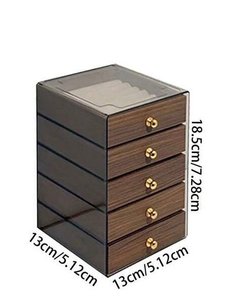 علبة تنظيم المجوهرات 5 درج شكل خشبي إسكندنافي - الصورة 9