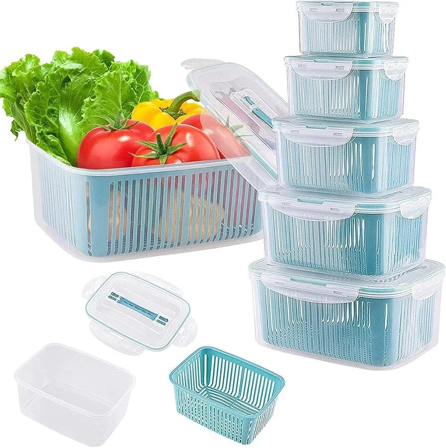 طقم علب تخزين خضار وفواكه - 5 قطع | Fridge Organizer - الصورة 6