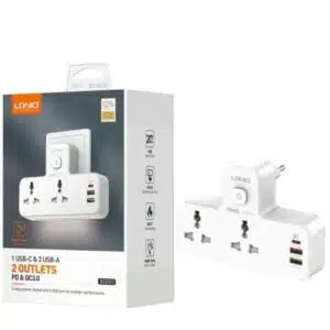 مشترك مع مصباح ليلي مع منفذ USB-C (20 وات) وفتحتين USB للشحن السريع Ldnio SC2311