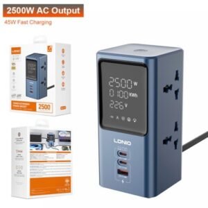 برج طاقة 2500 واط مع شحن PD/QC سريع وشاشة عرض رقمية Ldnio SC2