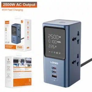 برج طاقة 2500 واط مع شحن PD/QC سريع وشاشة عرض رقمية Ldnio SC2