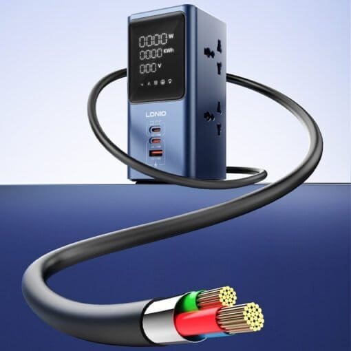 برج طاقة 2500 واط مع شحن PD/QC سريع وشاشة عرض رقمية Ldnio SC2 - الصورة 4