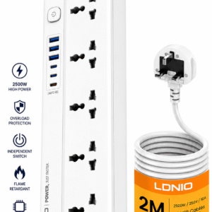 مشترك كهربائي  LDNIO SC5614C مع 5 منافذ تيار متردد و6 منافذ شحن