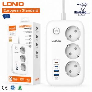 LDNIO SE2 تصميم جديد مشترك طاقة لسطح المكتب 3 منافذ مع 2 USB 2 C 13A معايير الاتحاد الأوروبي PD 45W