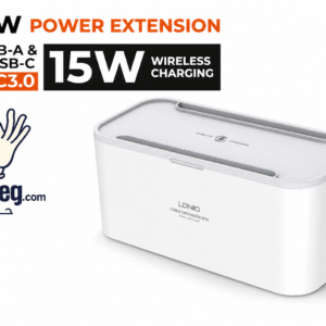LDNIO صندوق ادارة كيبل شحن لاسلكي SN5310W 2500 واط واقي من اندفاع التيار 5 منافذ عالمية 3 منافذ USB PD 20 واط QC3.0 شاحن سريع 2 متر سلك شديد التحمل منظم سطح المكتب ابيض