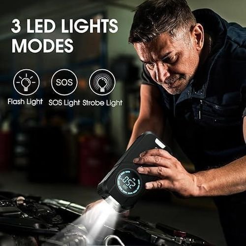 جهاز تشغيل بطارية السيارة مع كمبروسر هواء 3 في 1 ( jump starter ) - الصورة 5